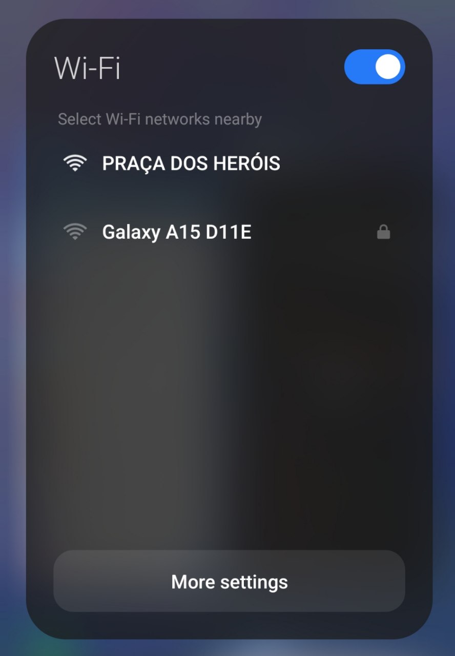 Passo 1 - Acessar configurações WiFi
